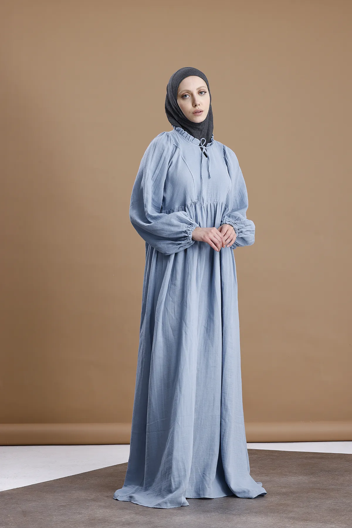 Muslin Elbise - Bebek Mavisi