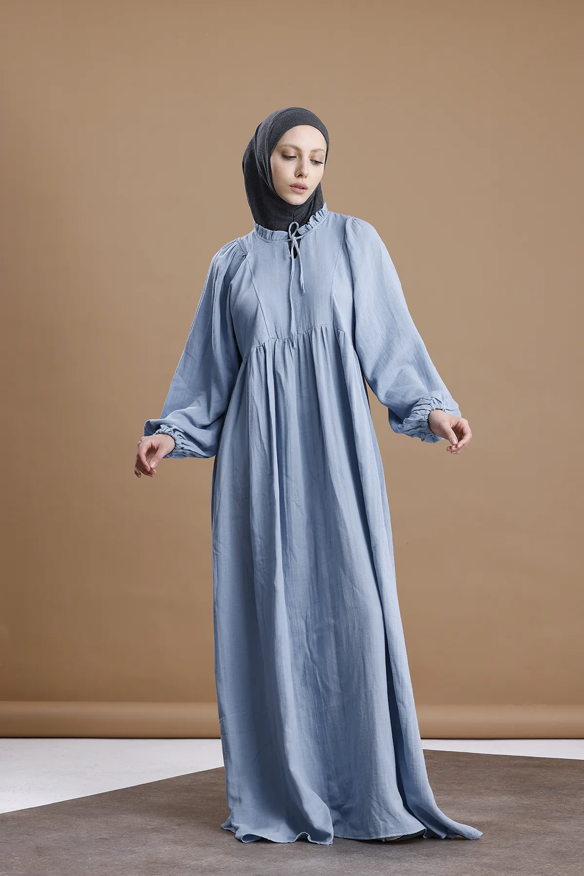 Muslin Elbise - Bebek Mavisi