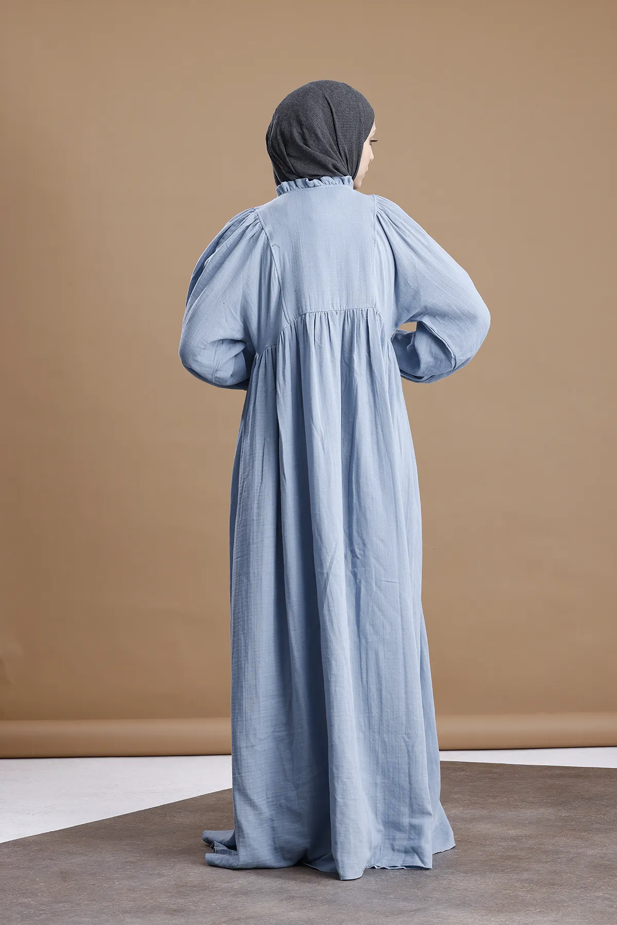 Muslin Elbise - Bebek Mavisi