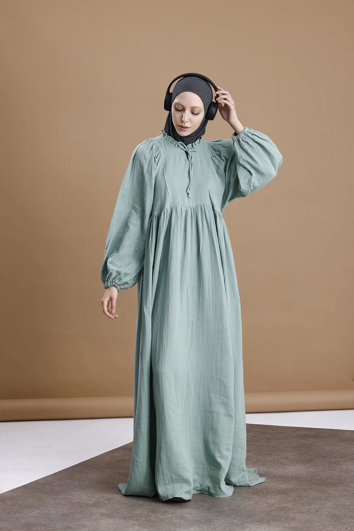 Muslin Elbise - Çağla Yeşili