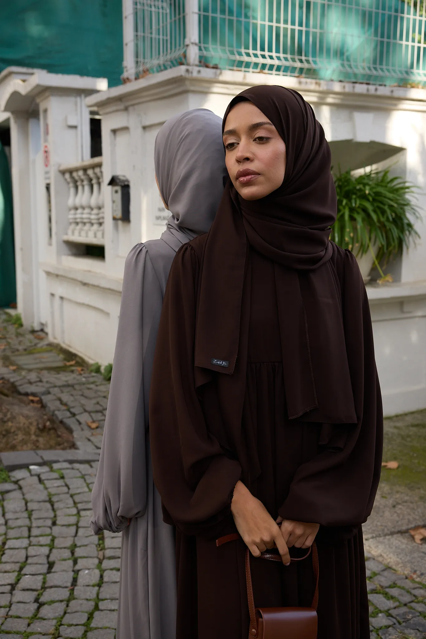 Balon Kol Büzgülü Medine İpeği - Acı Kahve